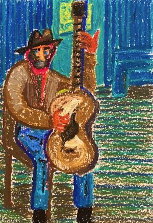 Oil pastel on canvas